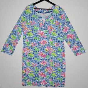 Banana Boat UPF 50+‎ Split Neck Multicolor Geometric Shift Dress XXL. #832